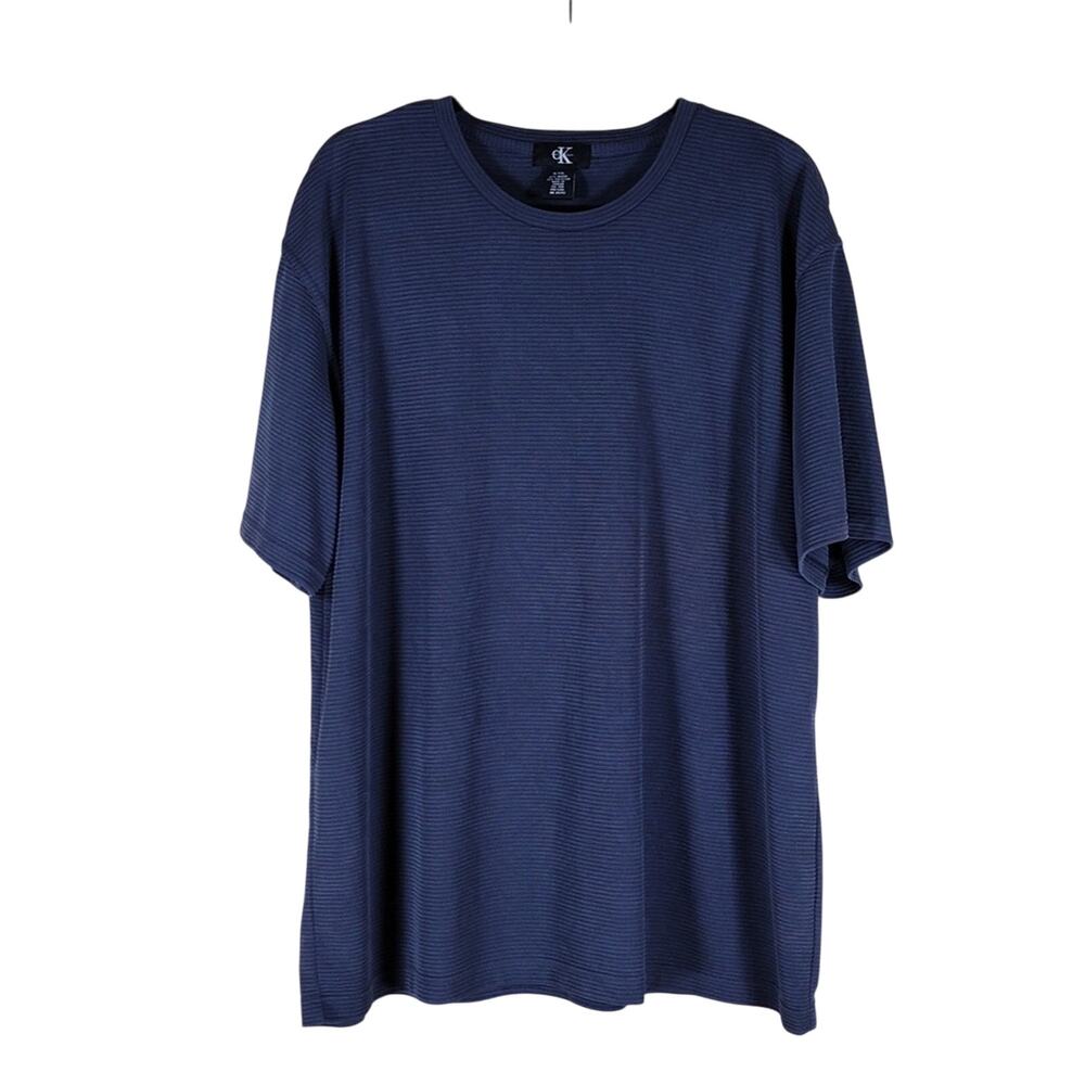 Calvin Klein Stretchy Comfy Casual Short Sleeve Loungewear Navy Blue Tee Shirt